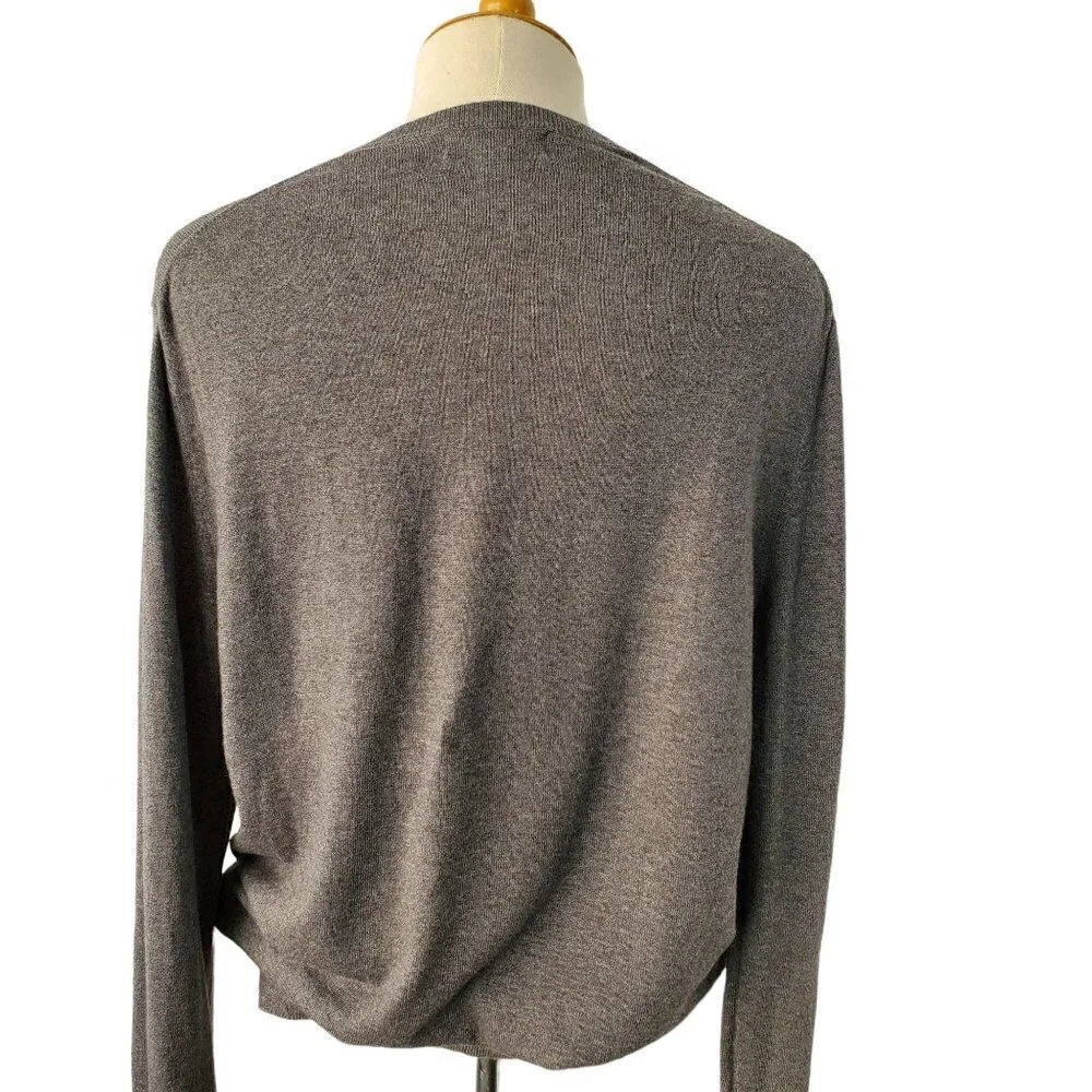 Banana Republic Luxe V-Neck Sweater Men’s L Gray Lightweight Fine-Knit Pullover